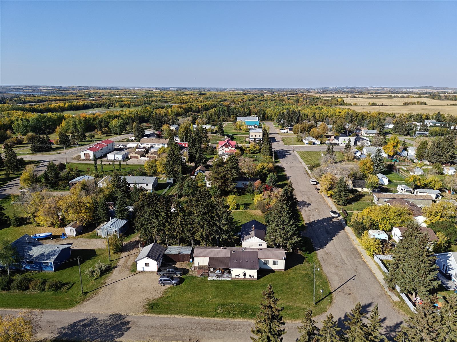 Aerial view of Ashmont, Alberta from an MCSnet tower