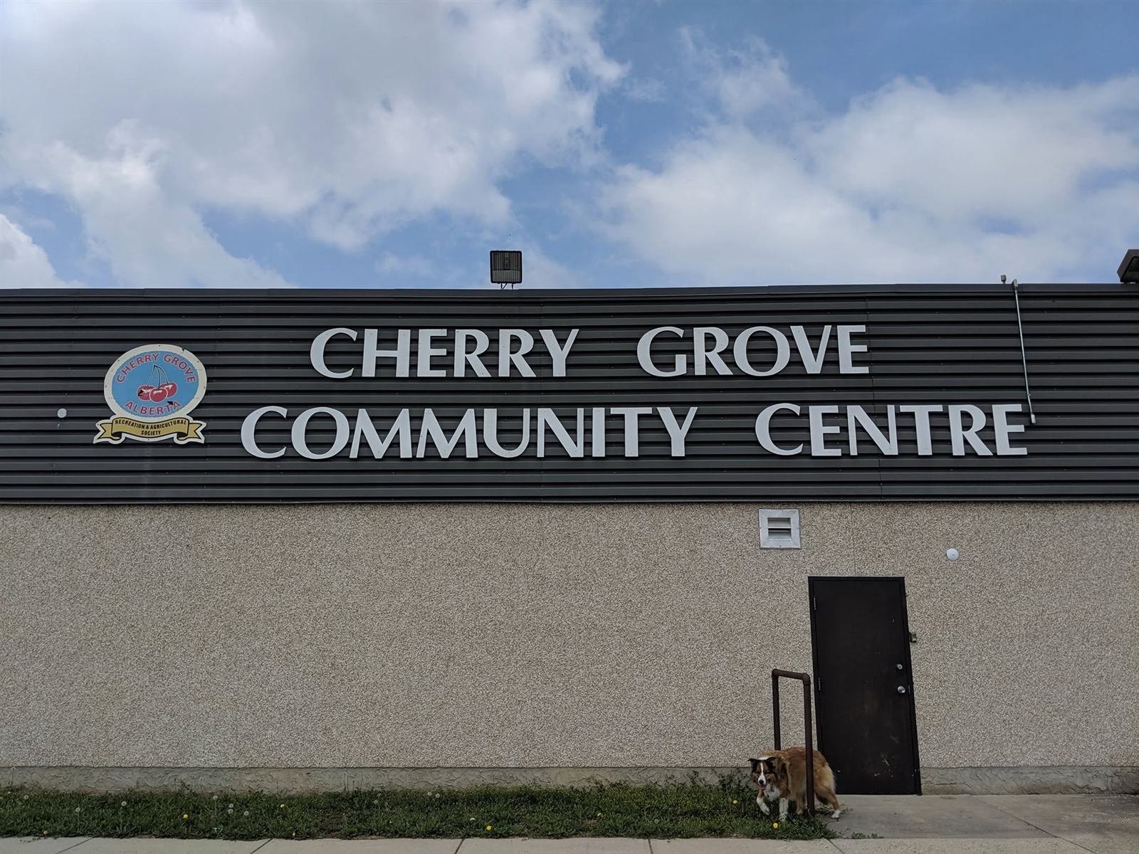 Cherry Grove Community Centre sign in Cherry Grove, Alberta