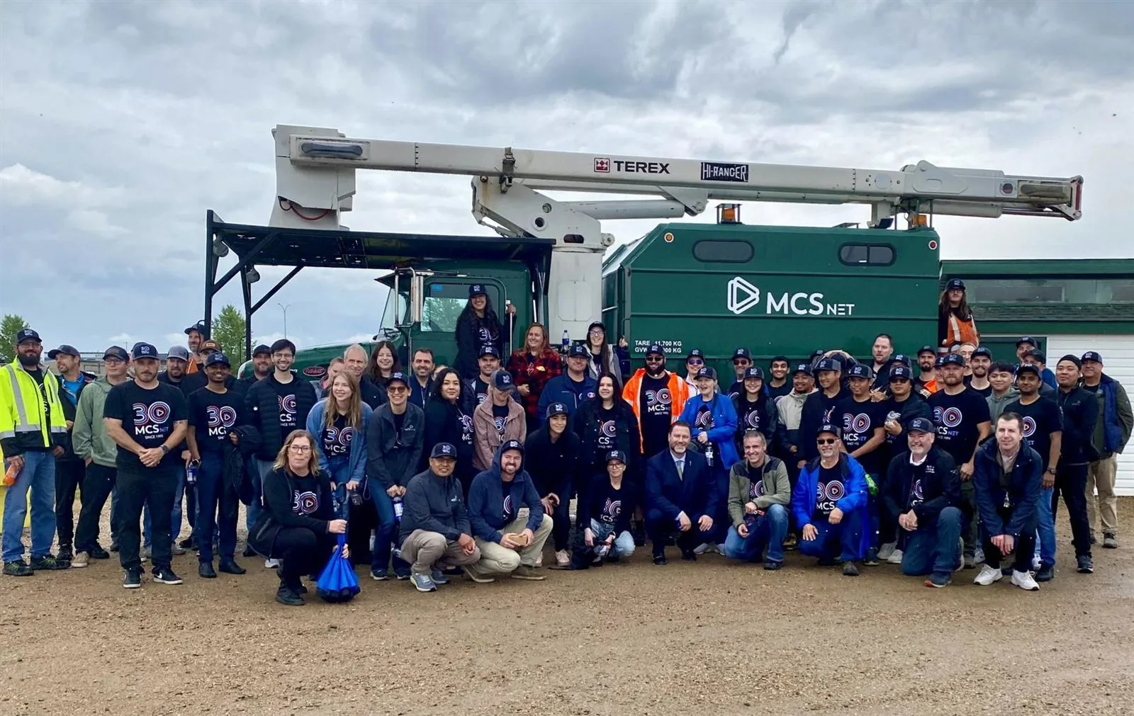 MCSnet team with service truck in St. Paul, Alberta